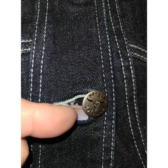Sergio Valente Denim Jacket Vest Women's Size Small Cotton Flap Pockets (EE) - Picture 5 of 7
